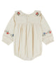 EMILE ET IDA FW26 BEBE CROSS-STITCH PUFFEL ROMPER
