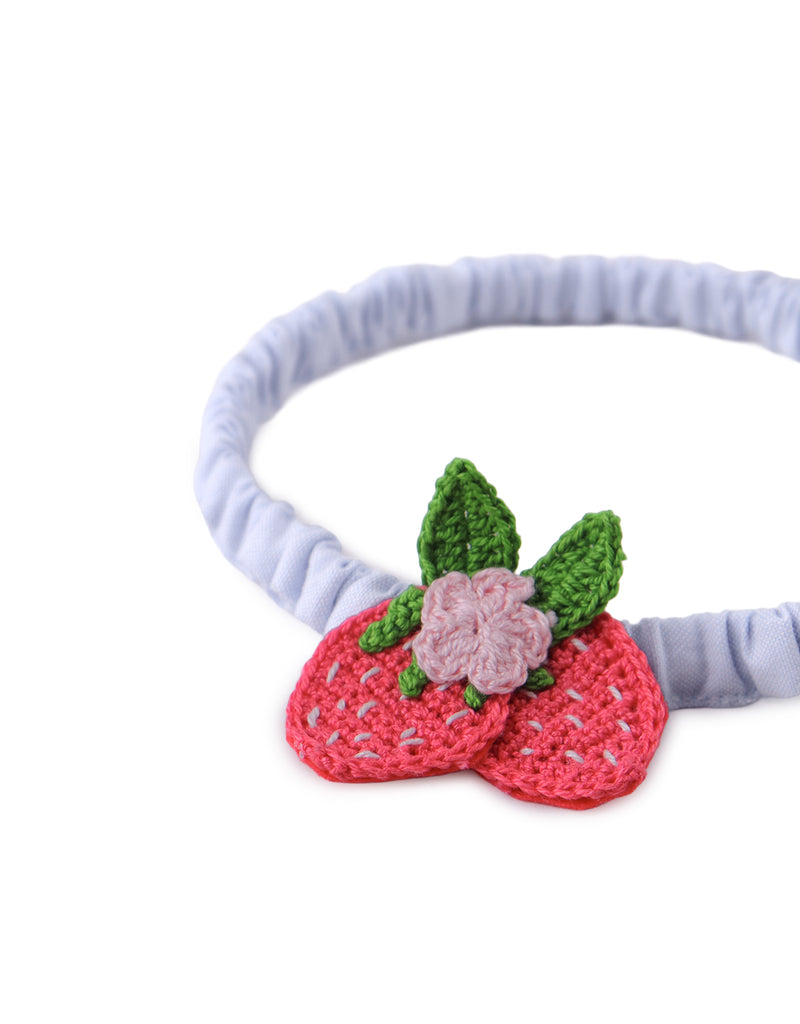 GINGERSNAPS SS26 Baby Junee Headband with Crochet Strawberries and Flowers