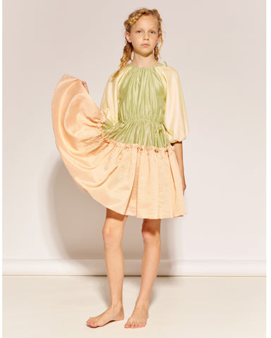 EMILE ET IDA SS26 Collared Short Sleeve Sweater with Spring Intarsia