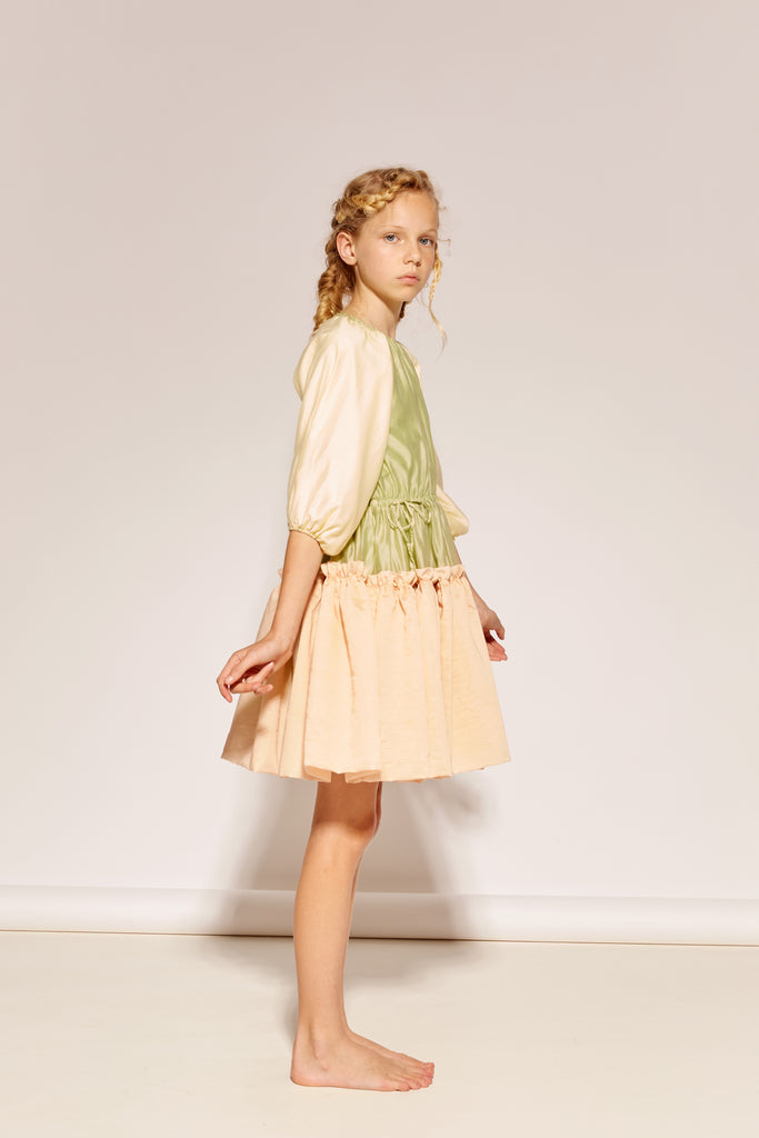THE MIDDLE DAUGHTER SS26 "AN ENGLISH COMPLEXION" A SEAT AT THE TABLE Dress in Pistachio and Rosewater