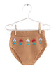 FISH & KIDS AW23 Knit Camel Embroidered Flowers Shorts