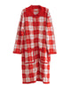 FISH & KIDS AW23 Knit Red Check Knit Cardigan Sweater Coat
