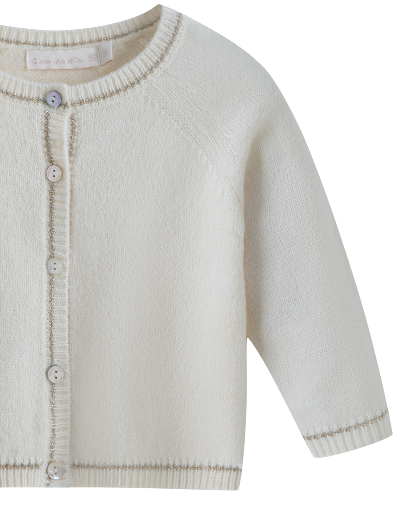 C'ERA UNA VOLTA FALL 2026 "GLIDING THROUGH TIME" Baby Gabriella Cardigan Cream