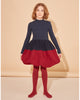 THE MIDDLE DAUGHTER FW25 BALLS IN THE AIR DRESS in NAVY & BEETROOT