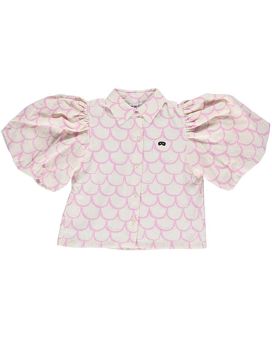 BEAU LOVES  "Open Swimming" Hearts Pleated Blouse