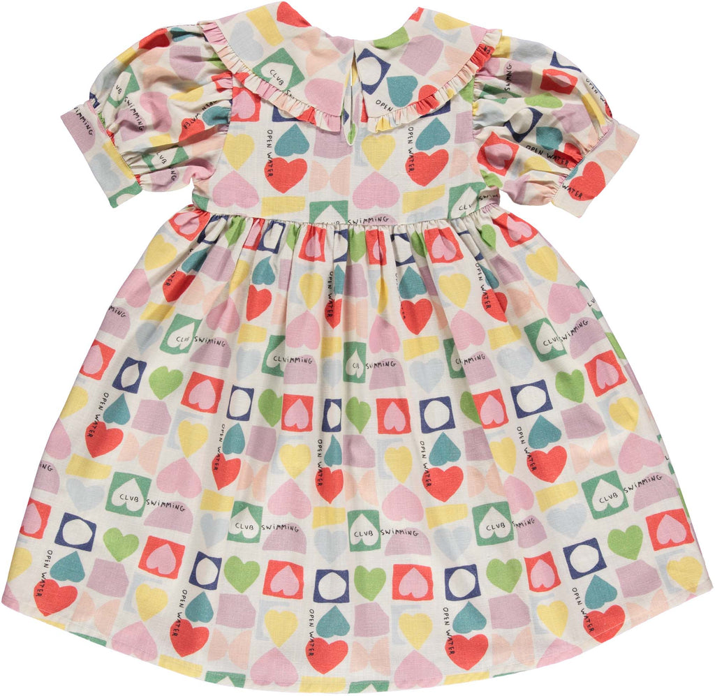 BEAU LOVES  "Open Swimming" Hearts Collar Dress