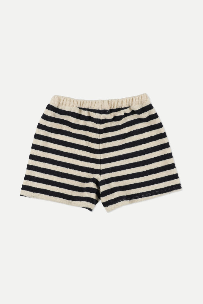 MY LITTLE COZMO "Les Tresors Marines" Organic Toweling Terry Stripes Shorts in Navy