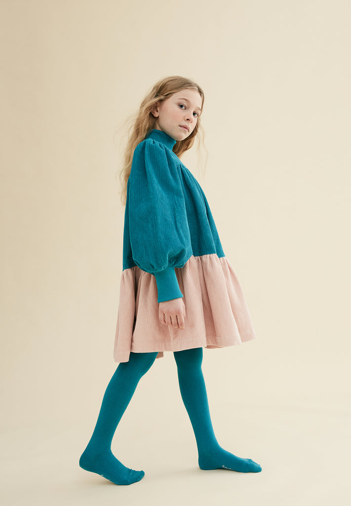 THE MIDDLE DAUGHTER AW23 Double Whammy Dress in Peacock and Rose Quartz