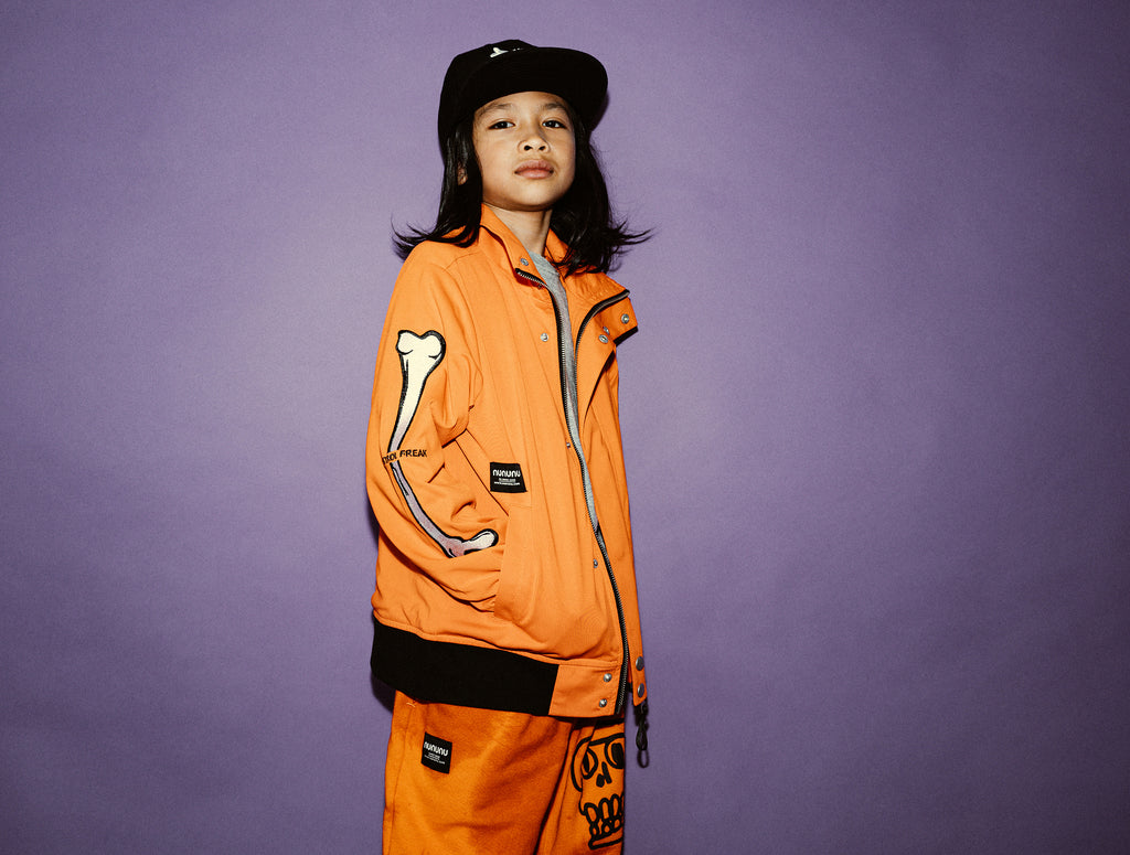 NUNUNU SS24 CONTROL FREAK BOMBER JACKET in Orange