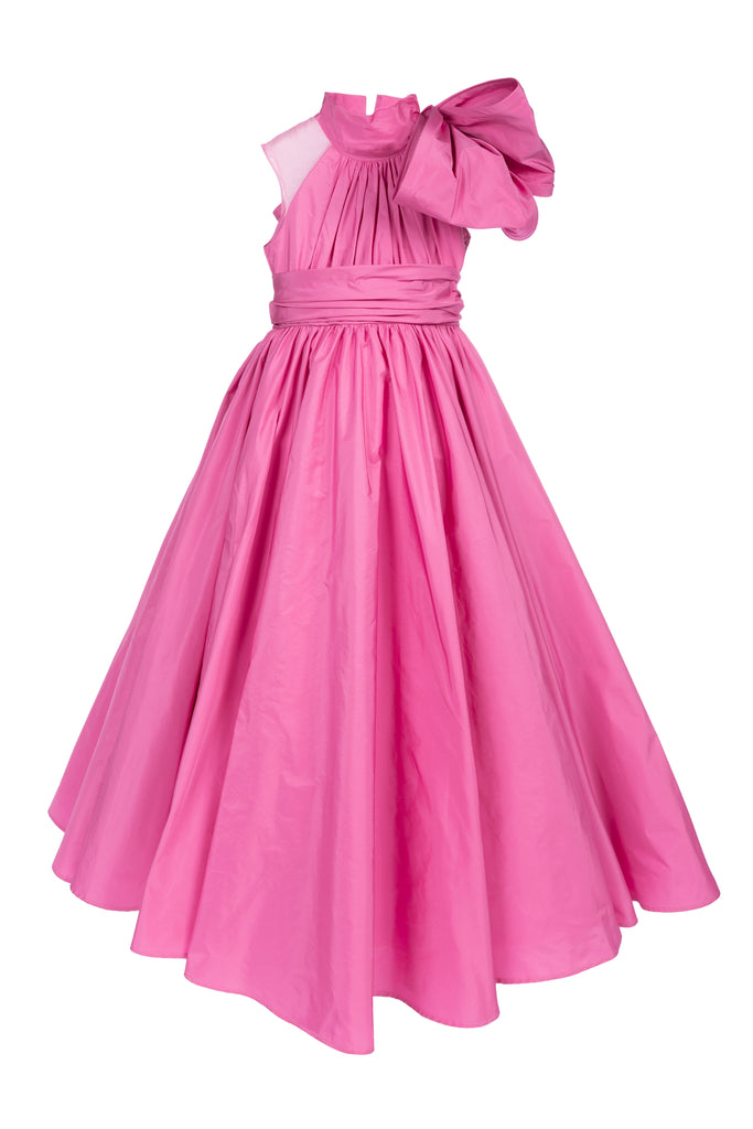 ELIE SAAB Pink Bow Taffeta Dress