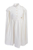 ELIE SAAB Spring Summer 2026 CREPE DRESS WITH REMOVABLE CAPE SLEEVES in CREAM