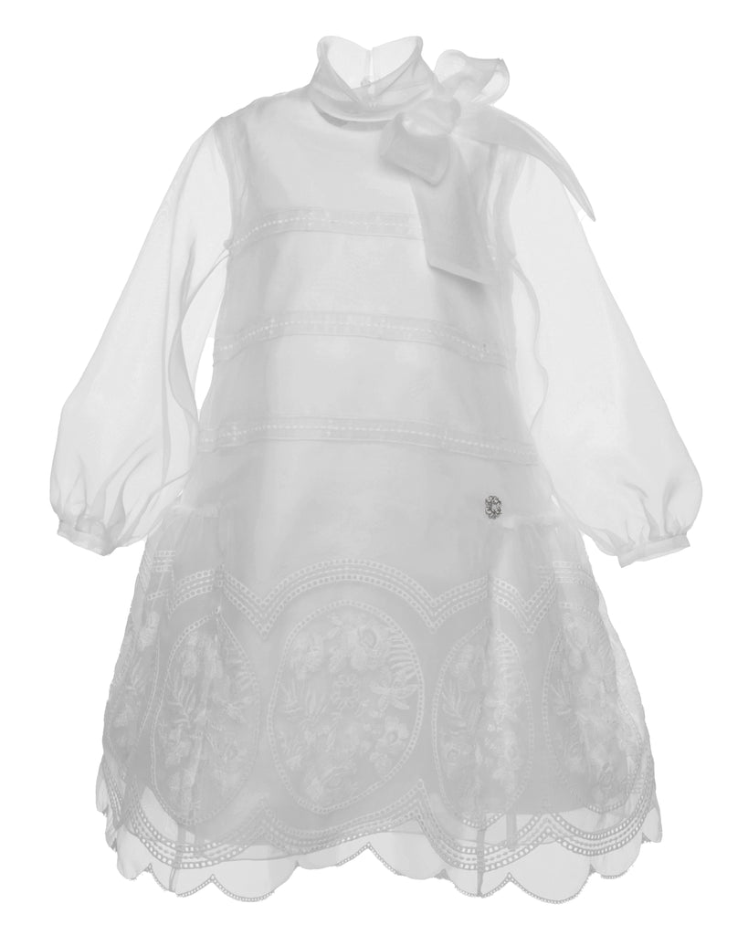 ELIE SAAB Spring Summer 2026 EMBROIDERY ORGANZA DRESS in CREAM