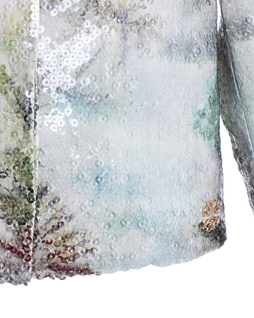 ELIE SAAB Spring Summer 2026  TROPICAL-PRINT SEQUINED SHORT JACKET