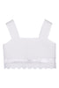 ELIE SAAB Scalloped Strap Top with Lace Insert in Cream