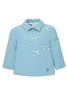 ELIE SAAB Fall Winter 2025 CREPE TOP with BOWS in Turquoise
