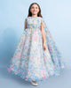 ELIE SAAB FALL 2026 Organza Flower Print Maxi Gown Dress