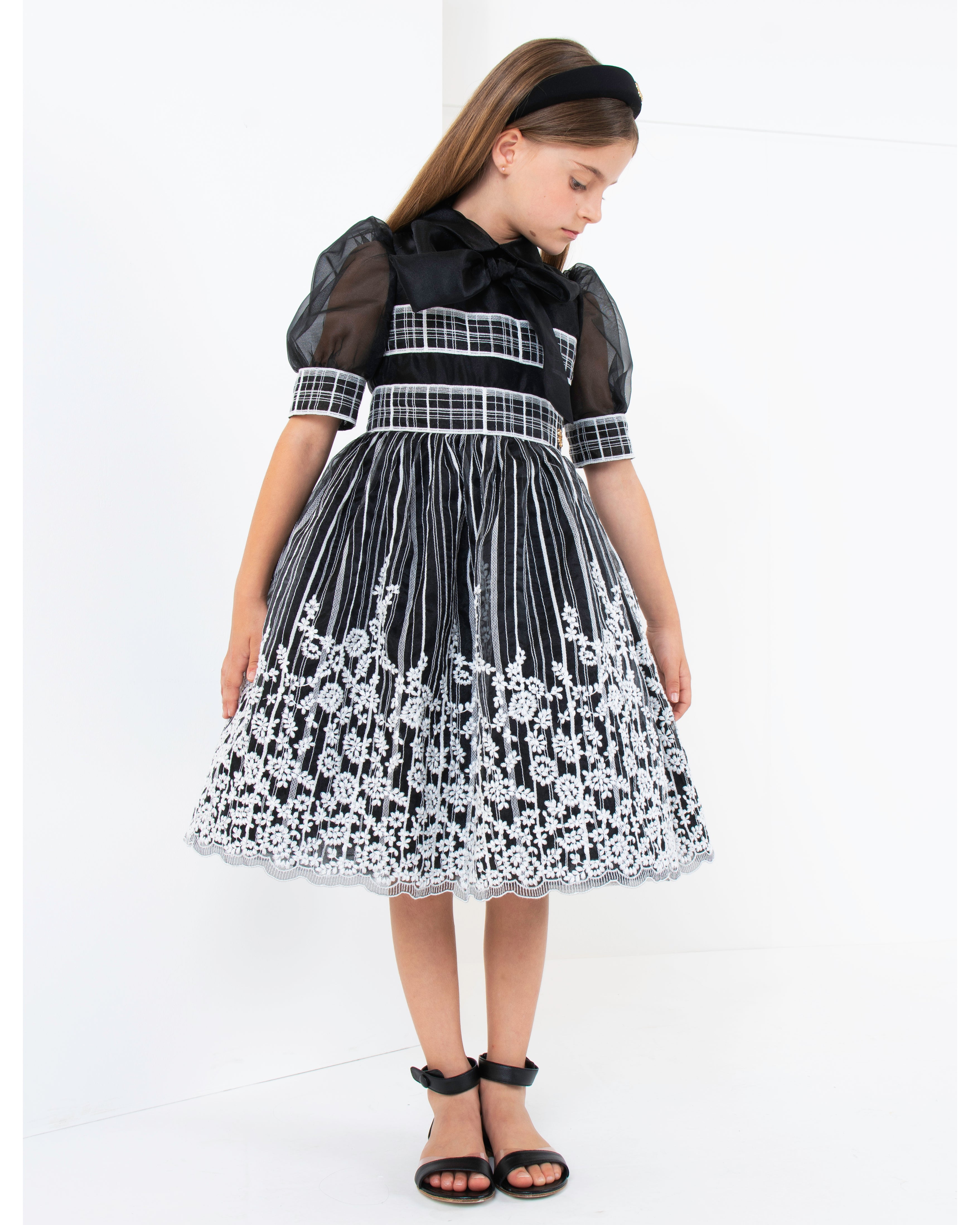 Elie Saab Girls Elegant Organza Gown Girls Kids 8 year Black Tulle By Childrensalon