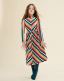 THE MIDDLE DAUGHTER AW23 Everything But The Girl Dress in Velour Multi Stripe