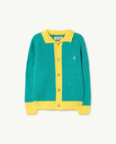 TAO The Animals Observatory FW23 Bicolor Turquoise Toucan Cardigan
