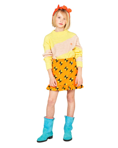 FISH&KIDS Knitted Polo Sweater with Embroidered Flower Peter Pan Collar (also in Adult)