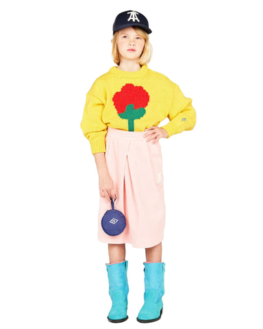 FISH&KIDS Knitted Polo Sweater with Embroidered Flower Peter Pan Collar (also in Adult)