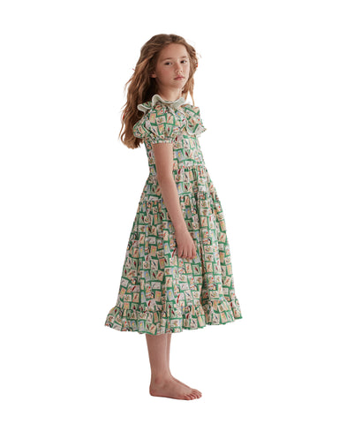 TAGO Owl Print Tiered Dress