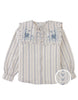 GINGERSNAPS FALL 2026 ESMERALDA BLOUSE WITH EMBROIDERY AND RUFFLE DETAIL