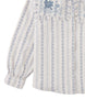 GINGERSNAPS FALL 2026 ESMERALDA BLOUSE WITH EMBROIDERY AND RUFFLE DETAIL
