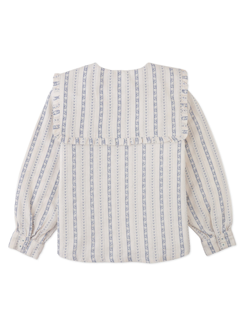 GINGERSNAPS FALL 2026 ESMERALDA BLOUSE WITH EMBROIDERY AND RUFFLE DETAIL