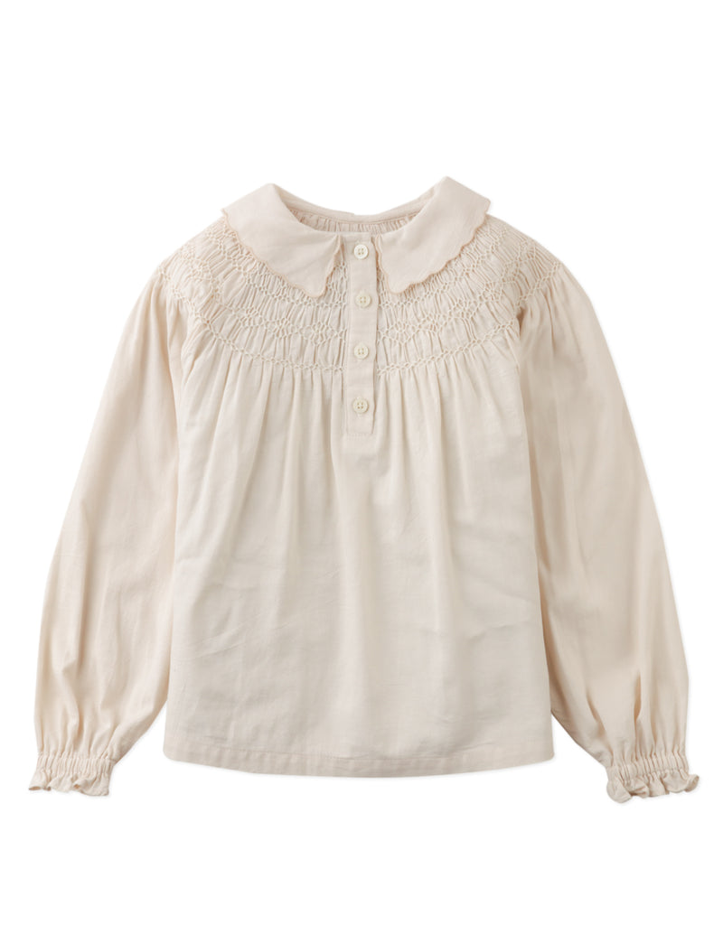 GINGERSNAPS FW25  MERRIDA ROUND YOKE SMOCKED BLOUSE TOP