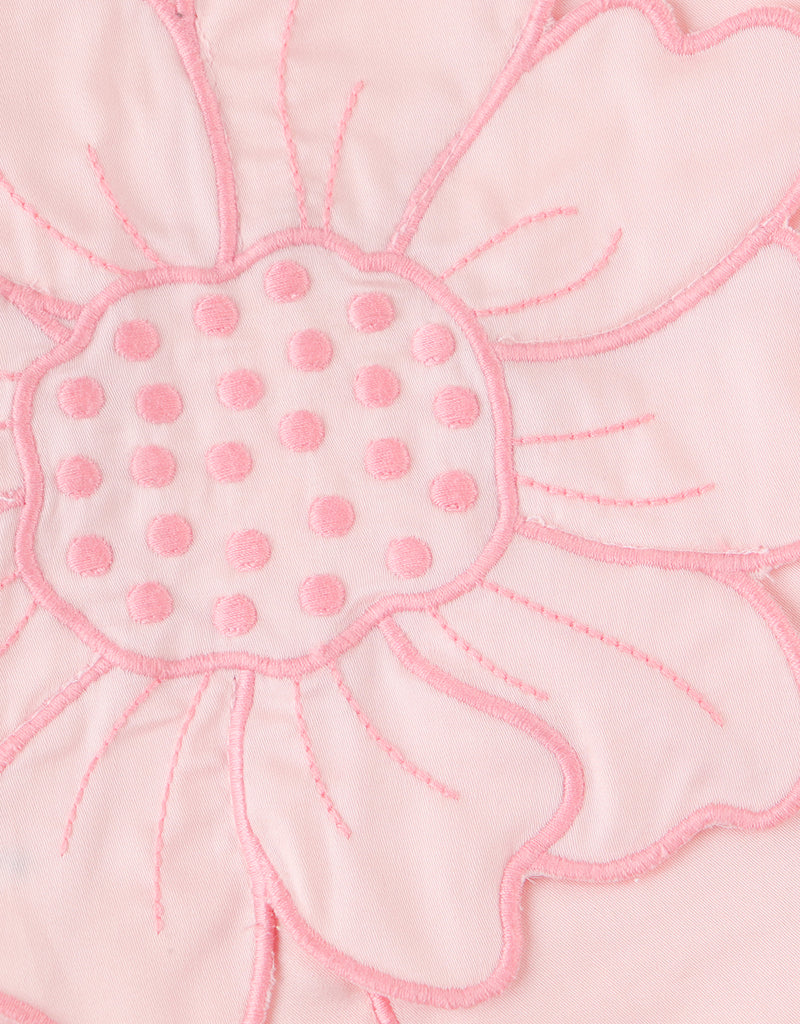 GINGERSNAPS SS26 Eloise Halter Top with Large Flower Appliqué & Contrast Stitching