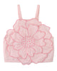GINGERSNAPS SS26 Eloise Halter Top with Large Flower Appliqué & Contrast Stitching