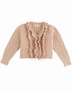 GINGERSNAPS Cable Knit Cardigan Sweater with Double Front Ruffle