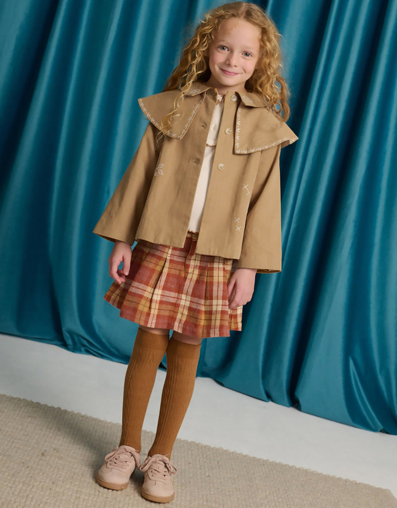 GINGERSNAPS FALL 2026 PHILIPPA HERRINGONE CAPE COAT