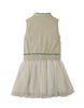 GINGERSNAPS SS26 Clara Sleeveless Top Beige Dress With Neck Ties & Pleated Skirt