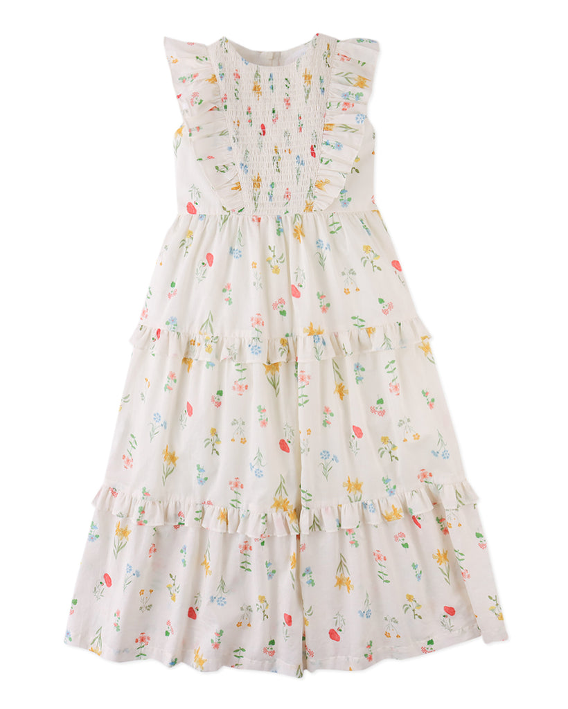 GINGERSNAPS SS26 Chisa Tiered Smocked Maxi Dress with Ruffle Sleeves