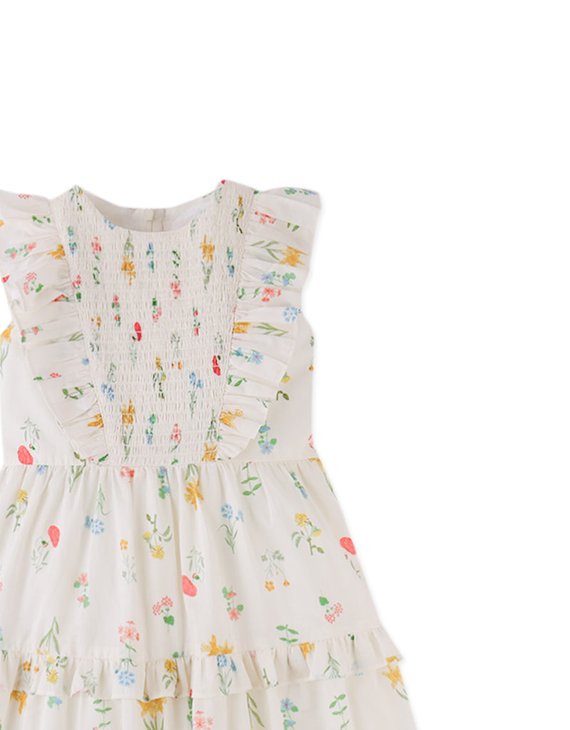 GINGERSNAPS SS26 Chisa Tiered Smocked Maxi Dress with Ruffle Sleeves