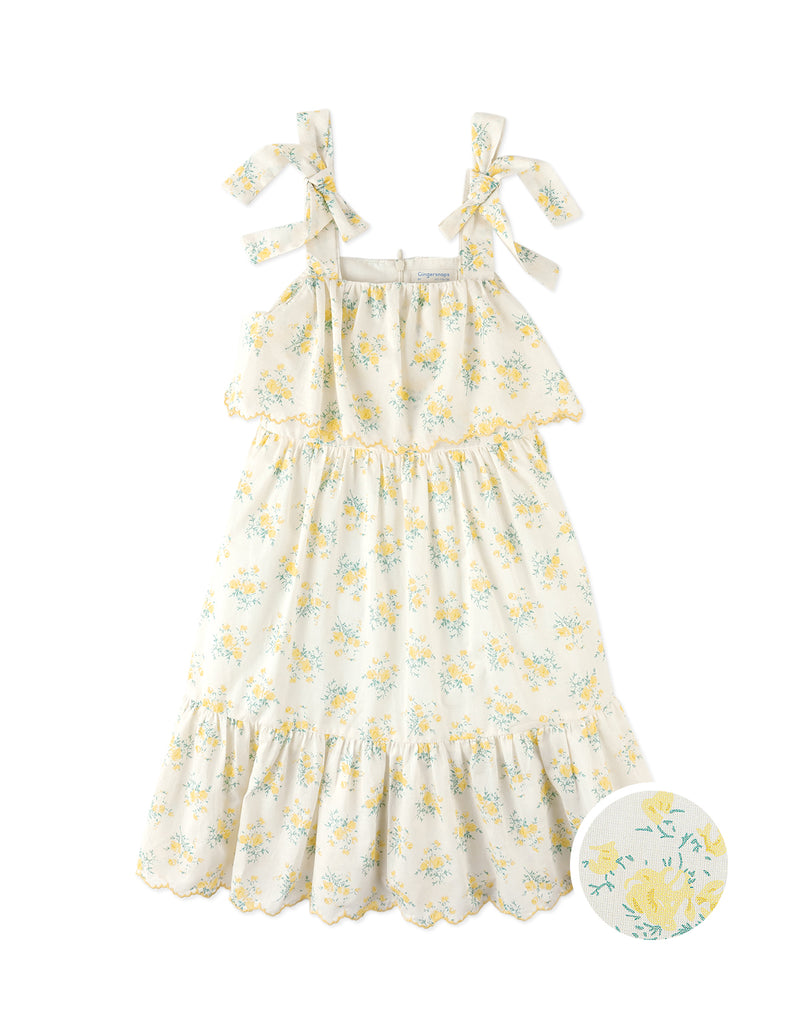 GINGERSNAPS SS26 Katie Sundress with Bow Tie Straps & Embroidery