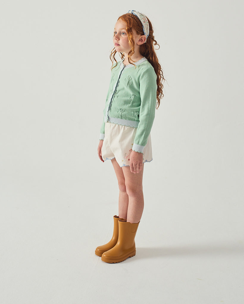 GINGERSNAPS SS26 Jisoo Shorts with Butterfly Embroidery & Scalloped Edges