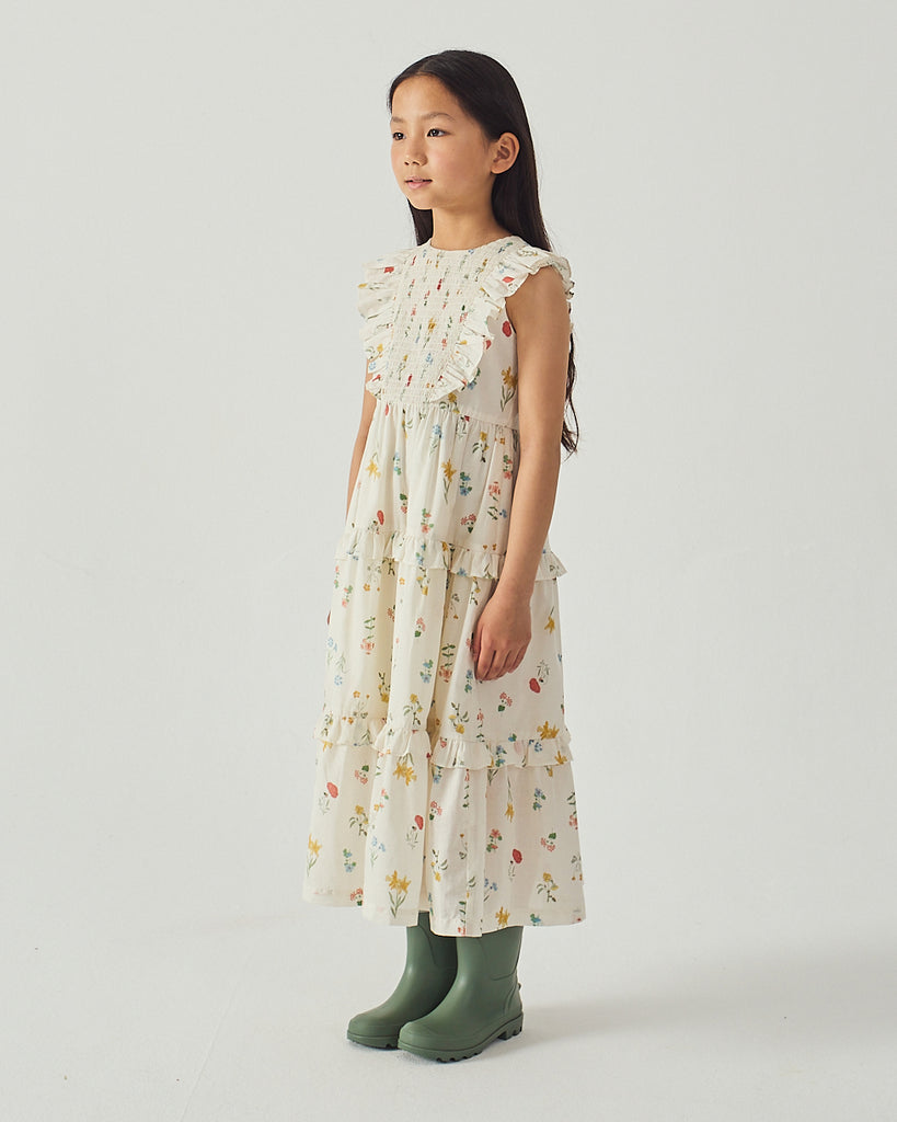 GINGERSNAPS SS26 Chisa Tiered Smocked Maxi Dress with Ruffle Sleeves