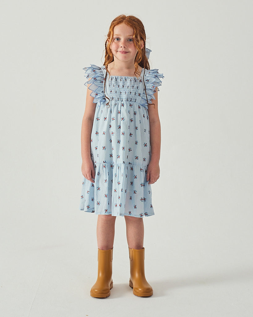 GINGERSNAPS SS26 Chloe Apron Dress with Smocked Bodice & Petal Sleeves