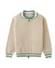 GINGERSNAPS SS26 Zelda  Knit Jacket Shimmery Gold With Stripey Ribbing