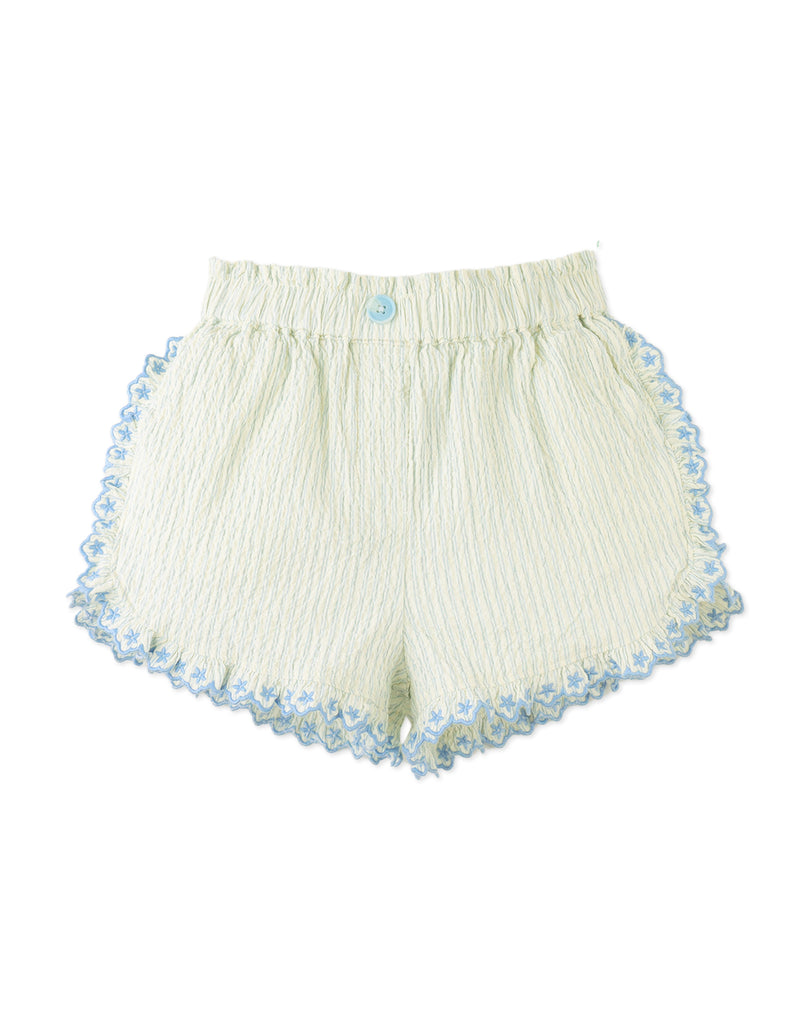 GINGERSNAPS SS26 Isabel Ruffled Striped Apron Top with Tie Straps & Ruffled Shorts (2 pieces)