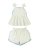 GINGERSNAPS SS26 Isabel Ruffled Striped Apron Top with Tie Straps & Ruffled Shorts (2 pieces)