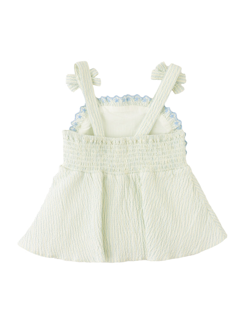 GINGERSNAPS SS26 Isabel Ruffled Striped Apron Top with Tie Straps & Ruffled Shorts (2 pieces)