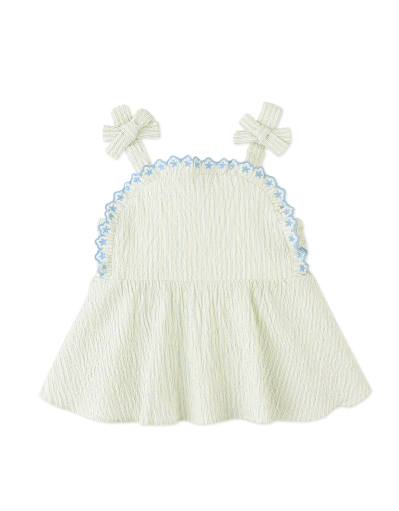 GINGERSNAPS SS26 Isabel Ruffled Striped Apron Top with Tie Straps & Ruffled Shorts (2 pieces)