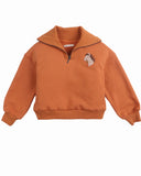 GINGERSNAPS Half-Zipper Pullover Sweater with Horse Embroidery