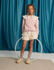 GINGERSNAPS FALL 2026 BENEDICTA SWEATER WITH REMOVABLE WOVEN RUFFLED COLLAR