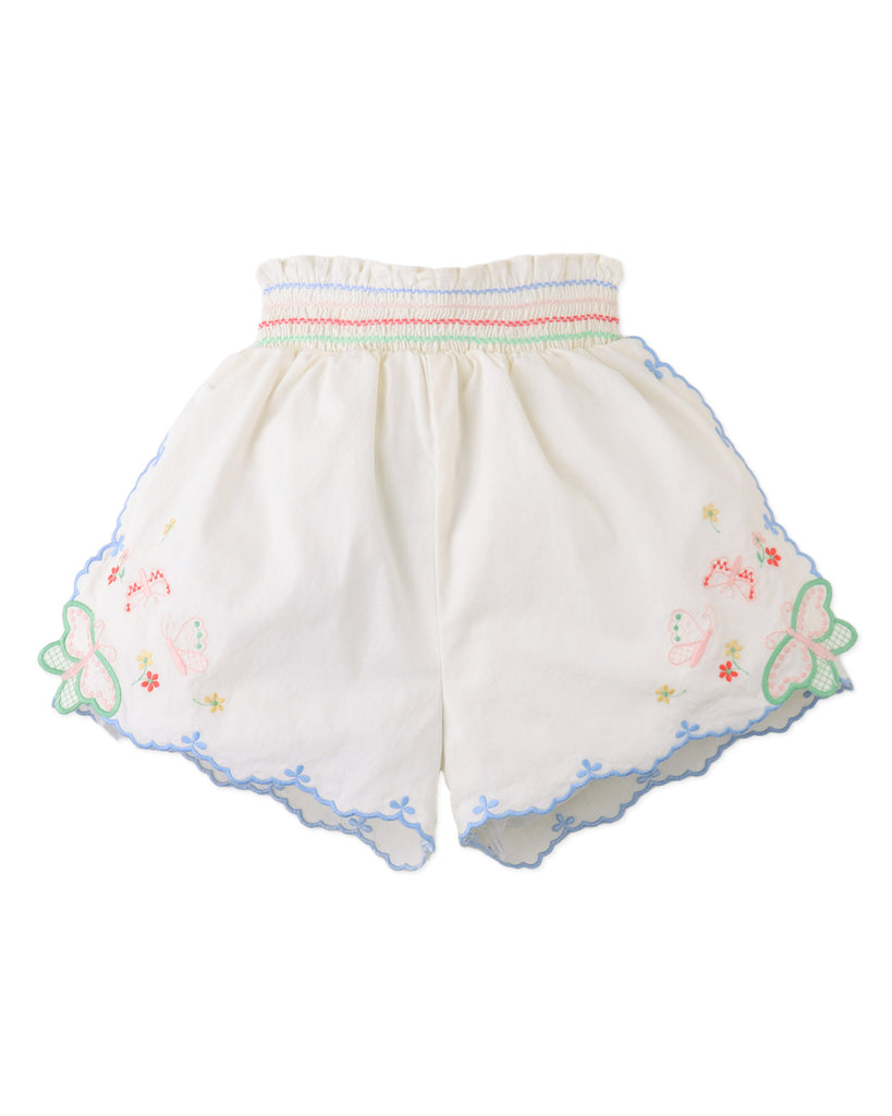 GINGERSNAPS SS26 Jisoo Shorts with Butterfly Embroidery & Scalloped Edges
