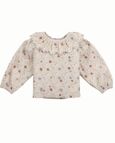 GINGERSNAPS Embroidered Lined Blouse with Crochet Lace Trimming